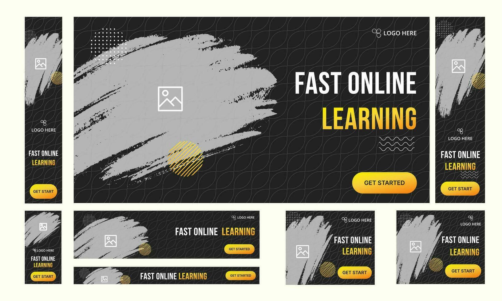 vector ilustración personalizado e-learning web conjunto bandera diseño para social medios de comunicación publicaciones