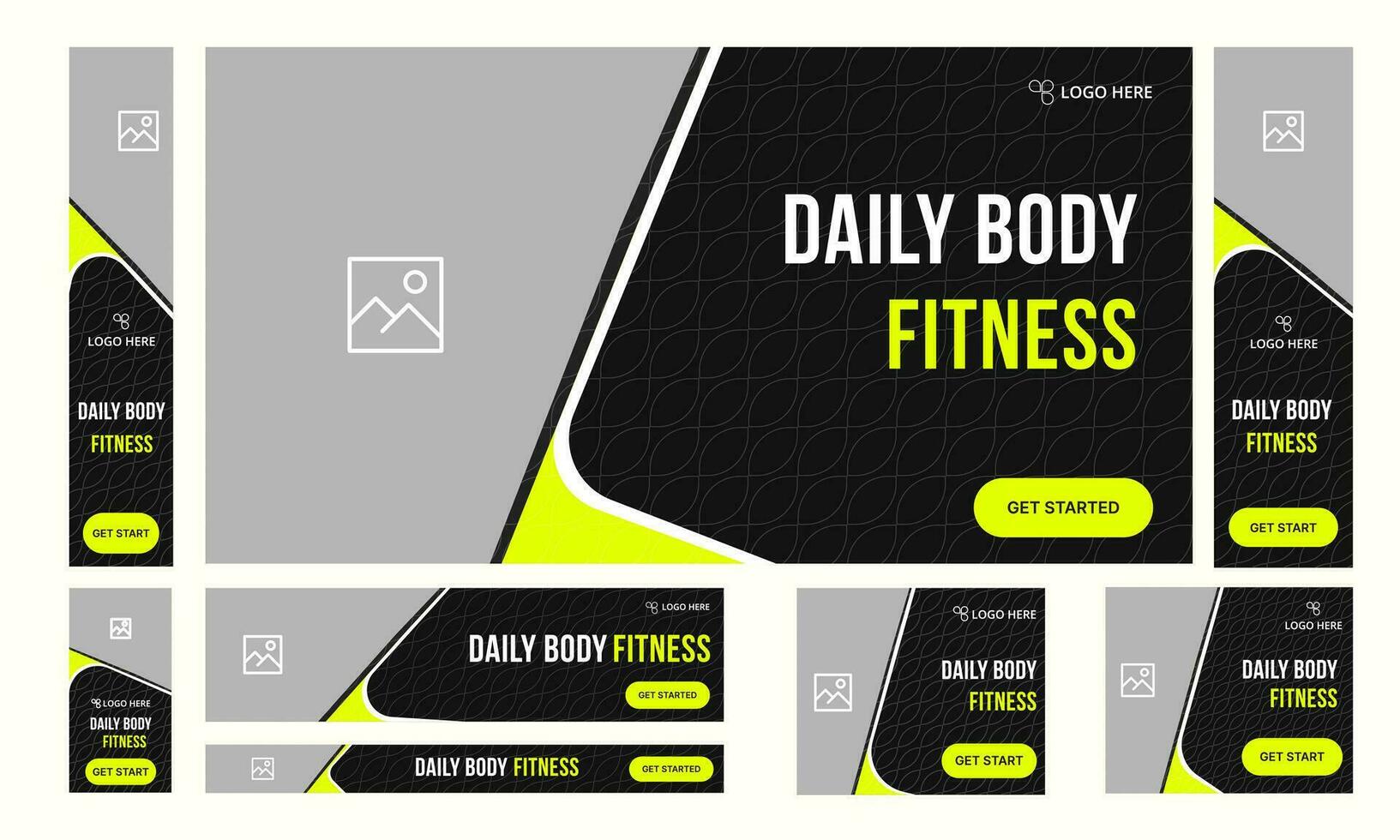 Body building gym and fitness social media posts design vector