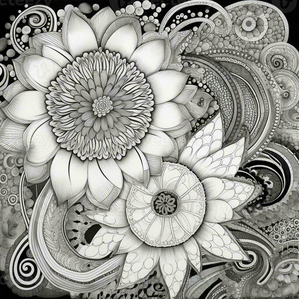 Flower Coloring Pages Mandala Style photo