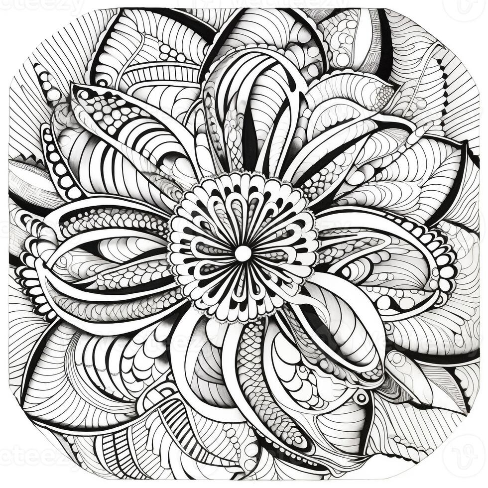 Flower Coloring Pages Mandala Style photo