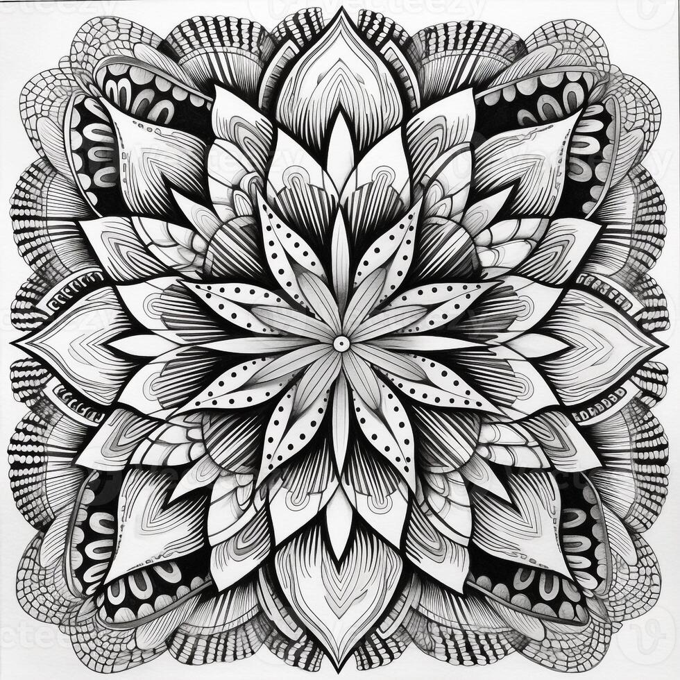 Flower Coloring Pages Mandala Style photo