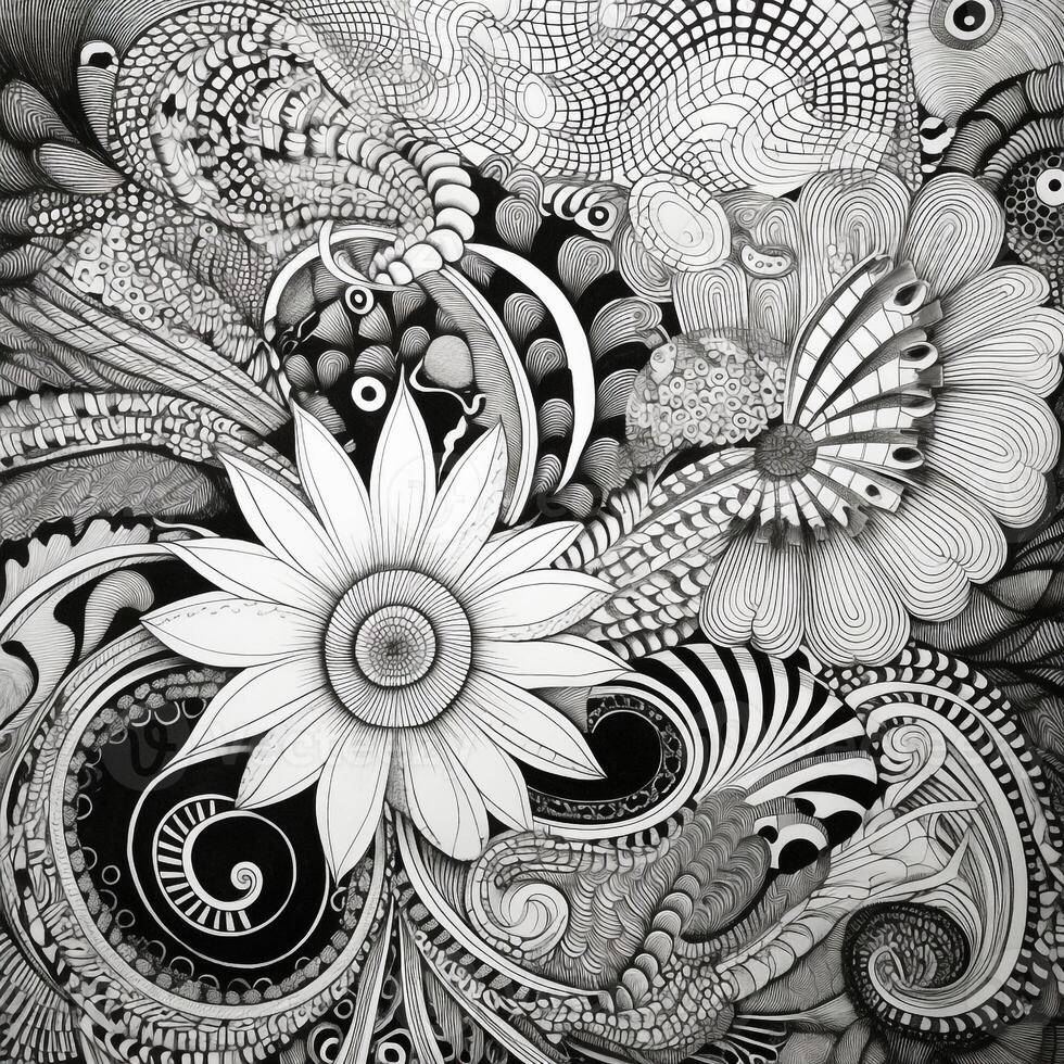 Flower Coloring Pages Mandala Style photo