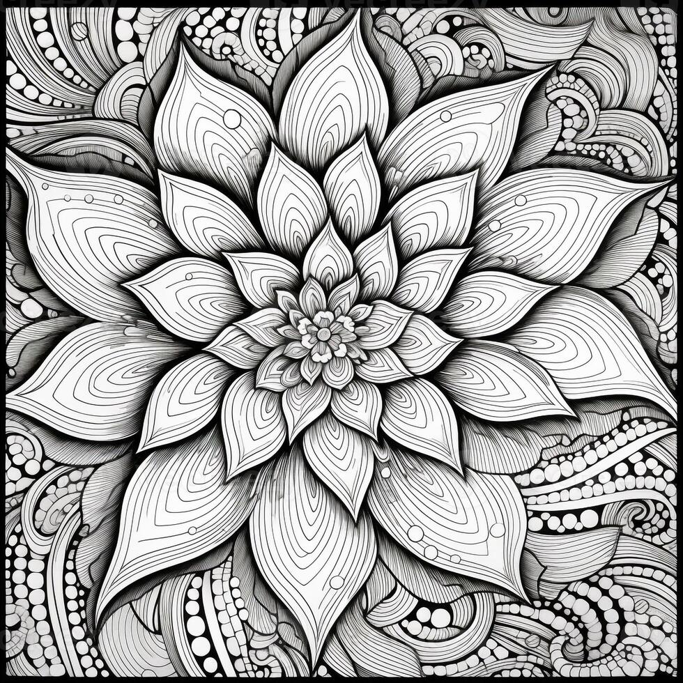 Flower Coloring Pages Mandala Style 26771710 Stock Photo at Vecteezy