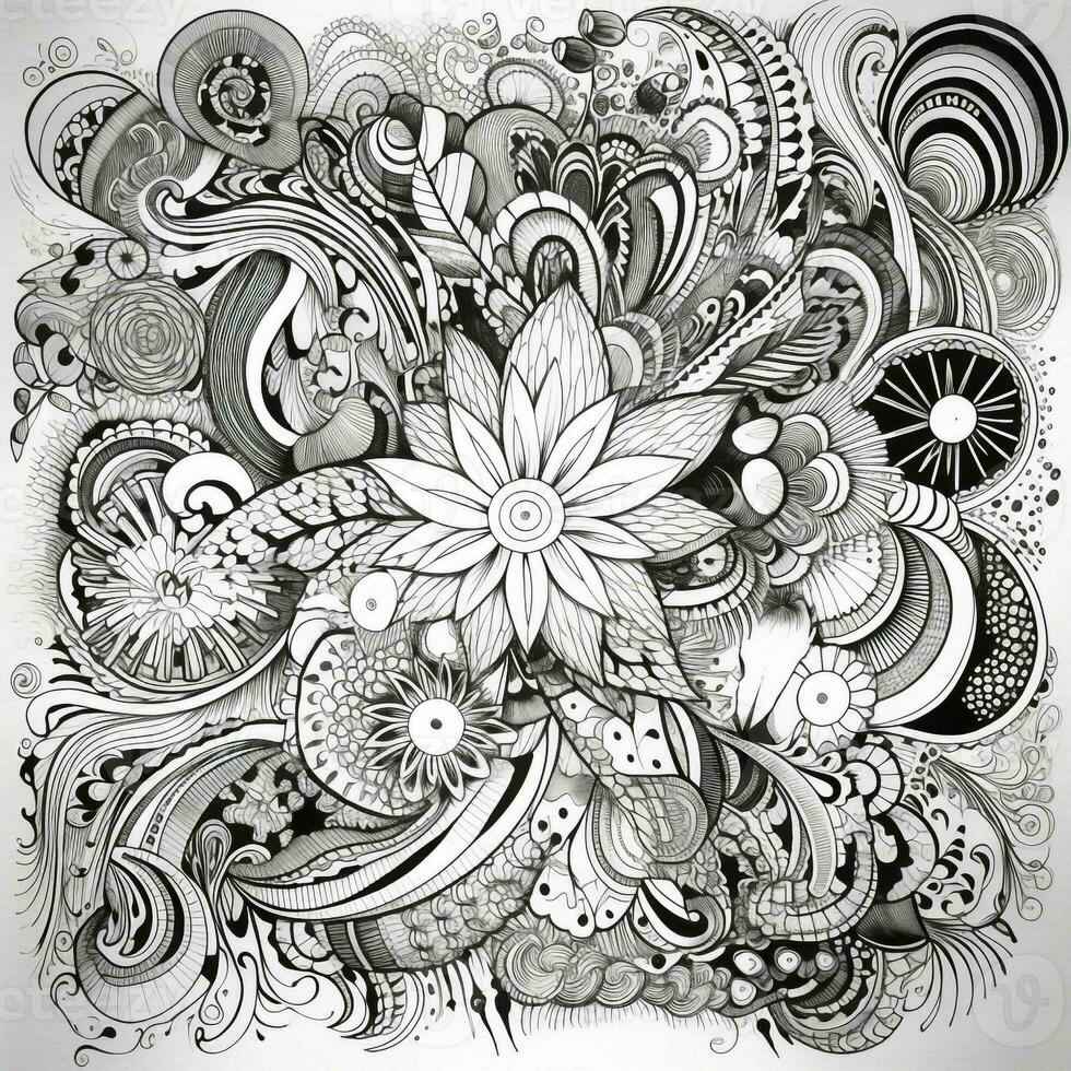 Flower Coloring Pages Mandala Style photo