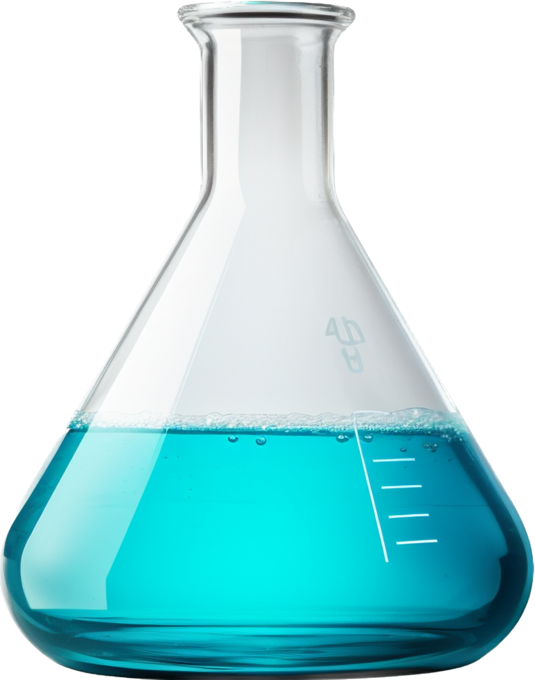 Laboratory flask png with AI generated.