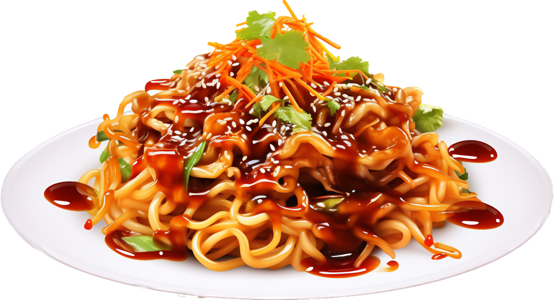 Cantonese Soy Sauce Pan Fried Noodles png with AI generated. 26771768 PNG
