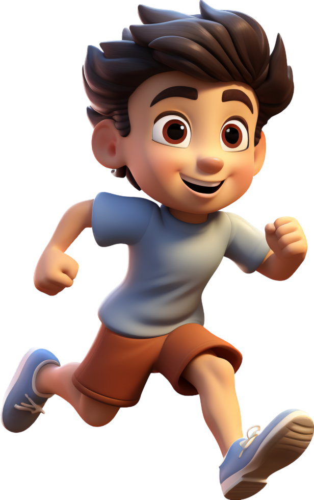 Boy is running with . png