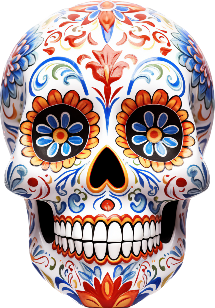 Sugar skull png with AI generated.
