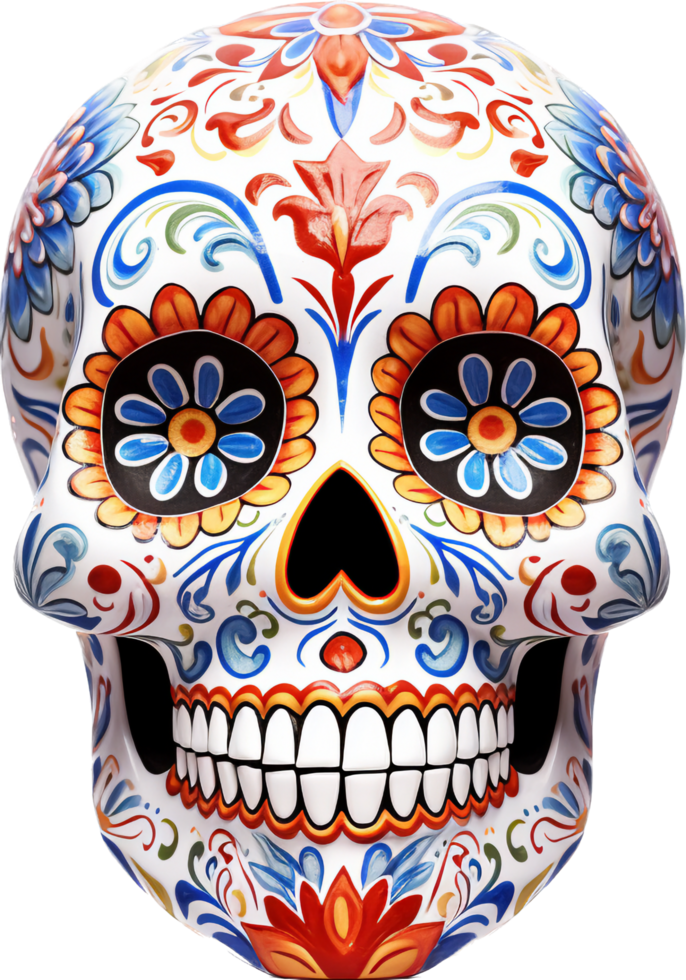 Sugar skull png with AI generated.