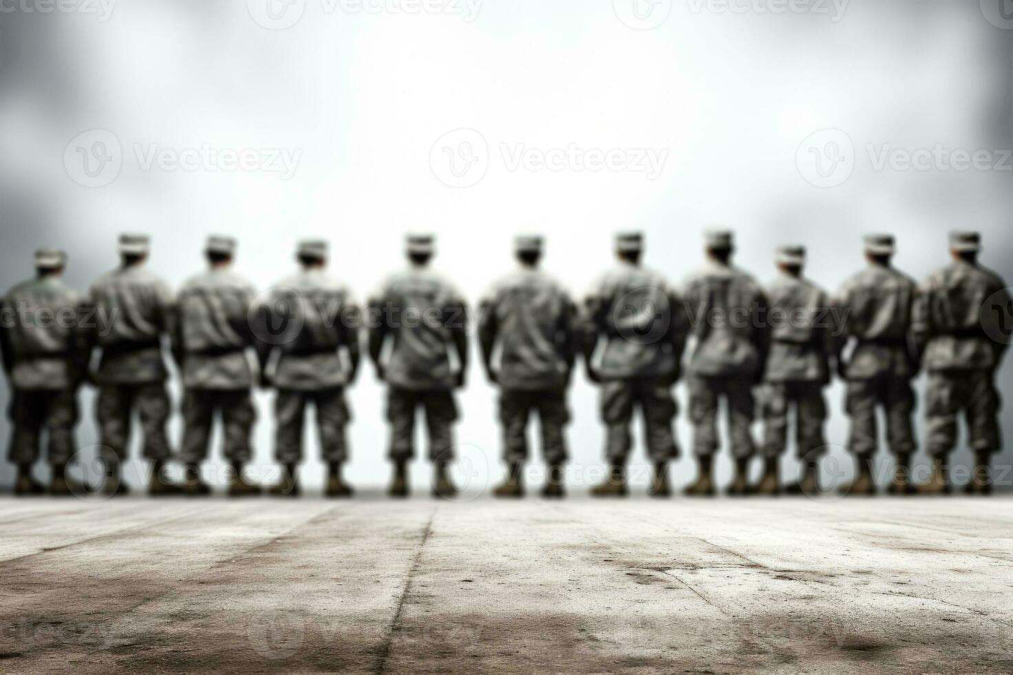 soldiers standing in line  photo with empty space for text