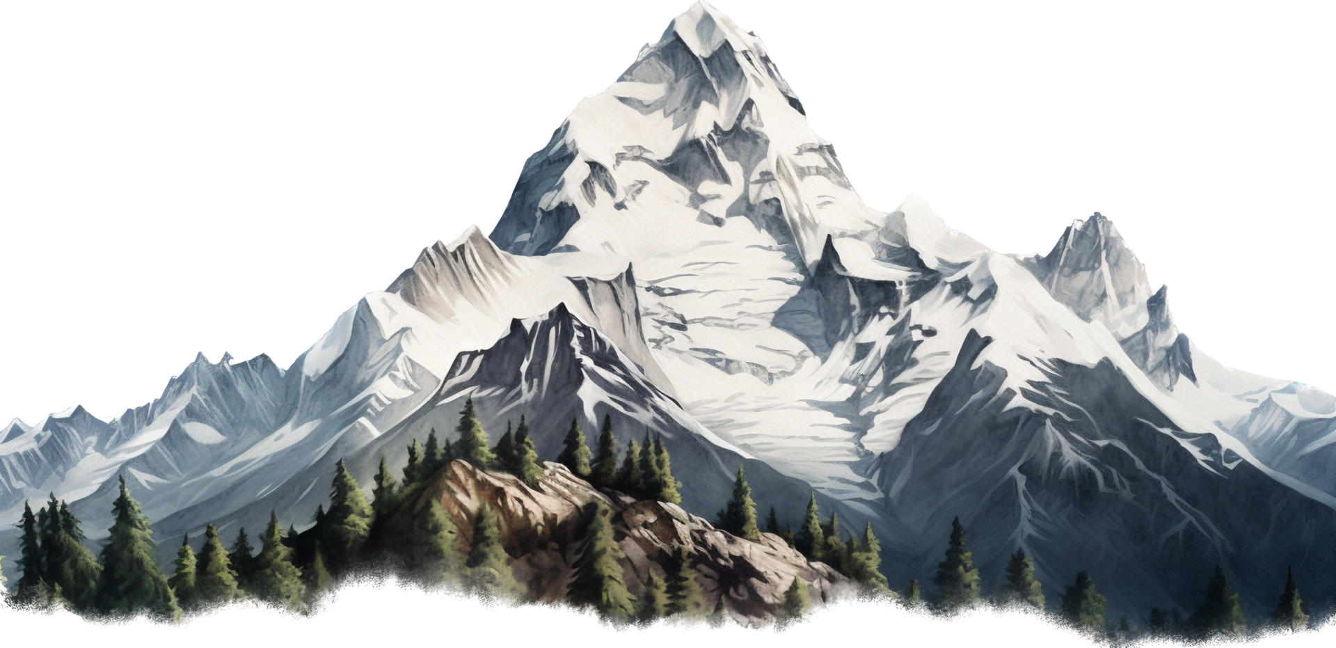 Mountain png with AI generated.