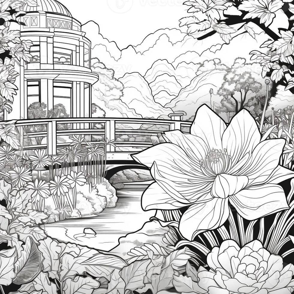 Flower Garden Coloring Pages photo