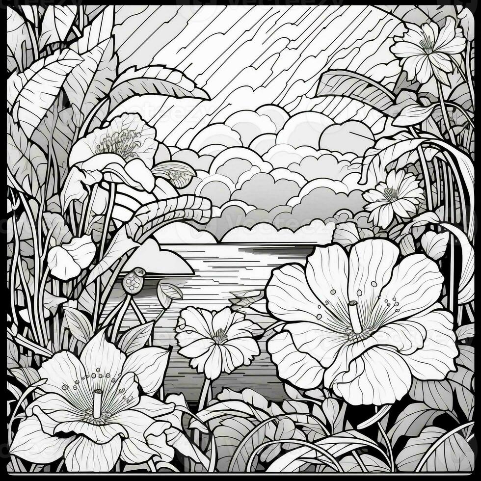 Flower Garden Coloring Pages photo