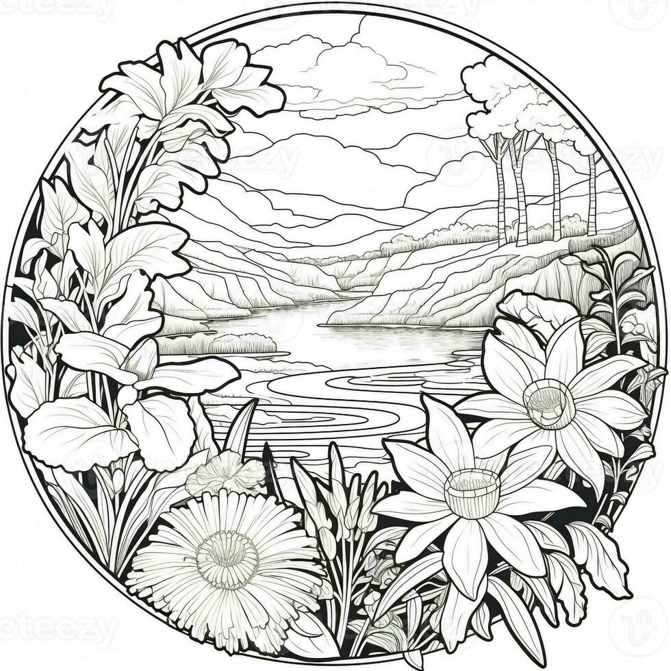 Flower Garden Coloring Pages photo