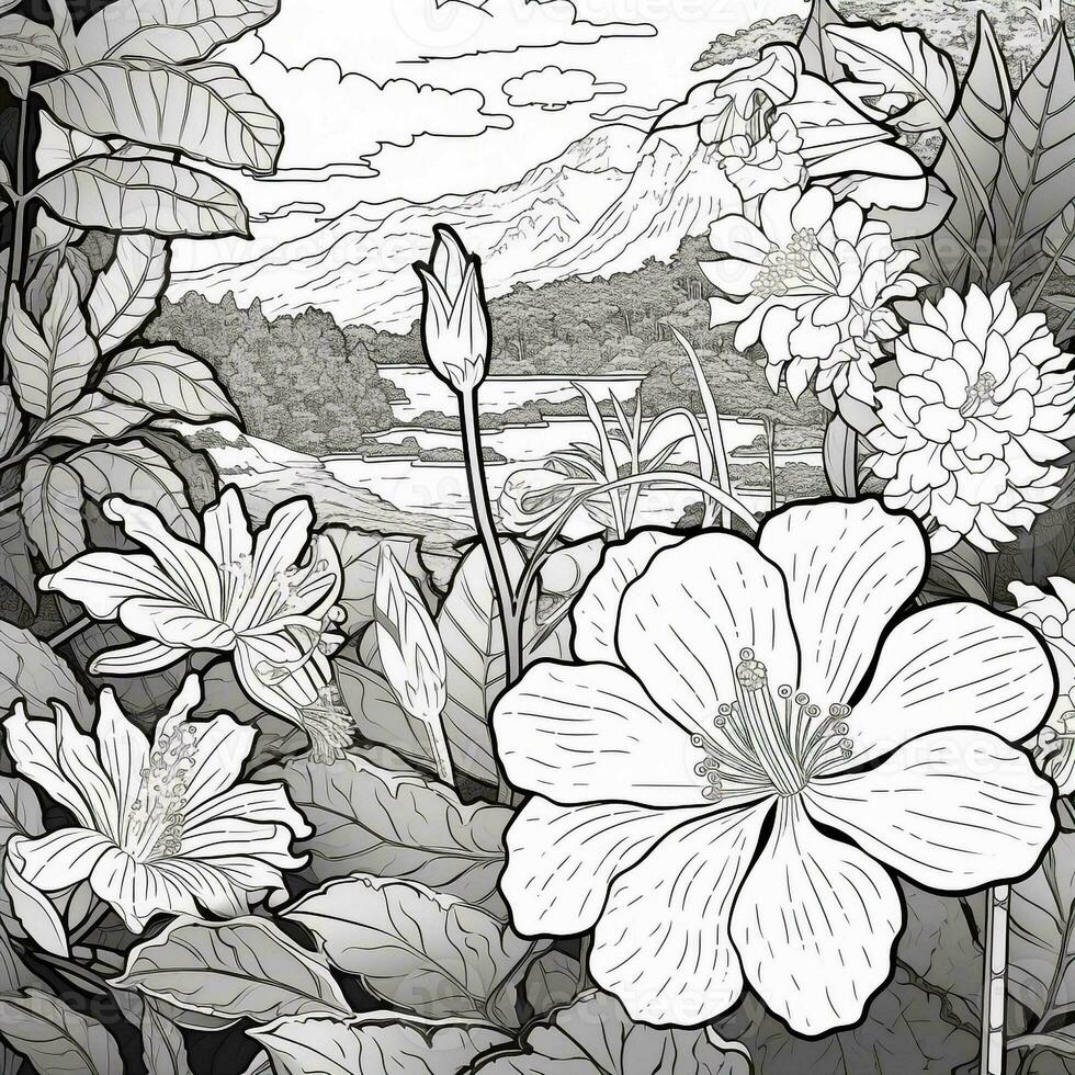 Flower Garden Coloring Pages photo