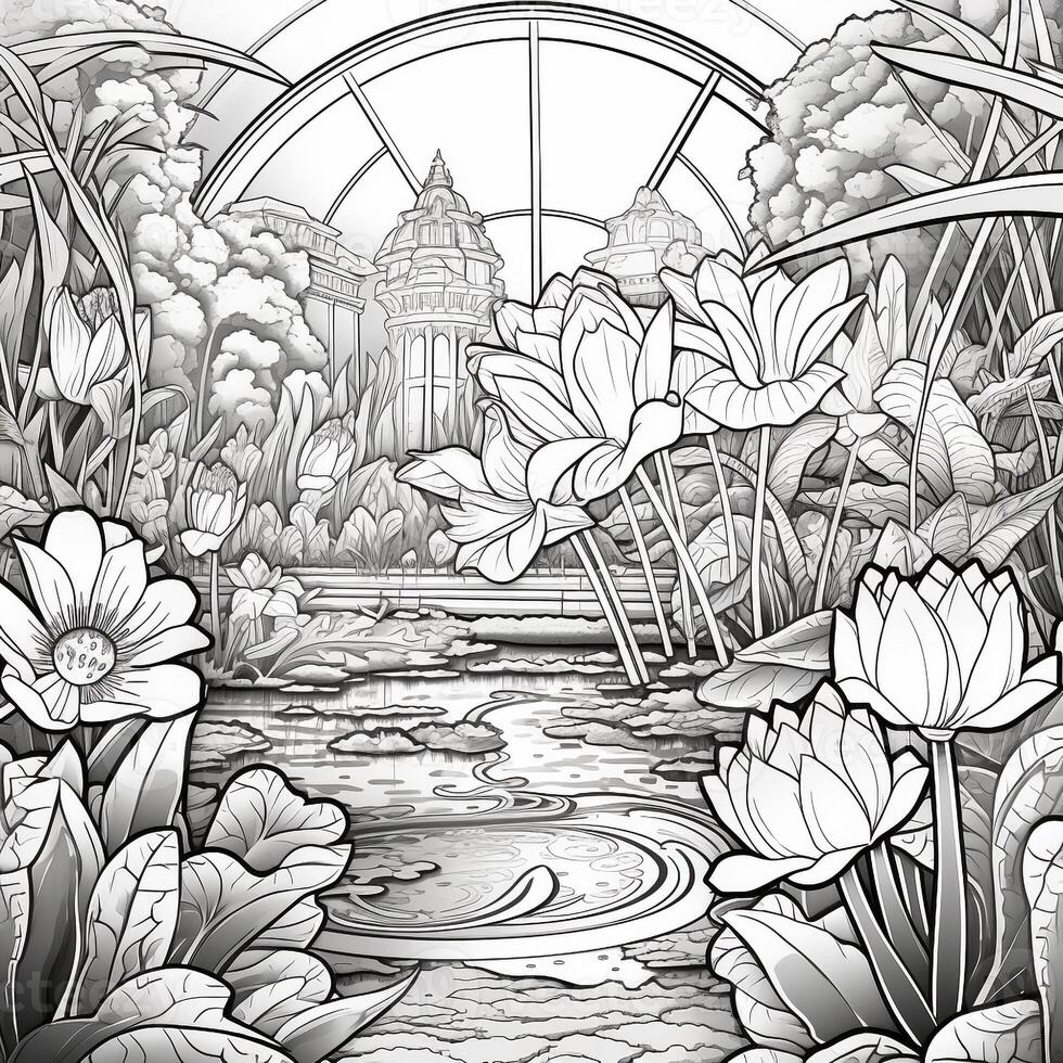 Flower Garden Coloring Pages photo