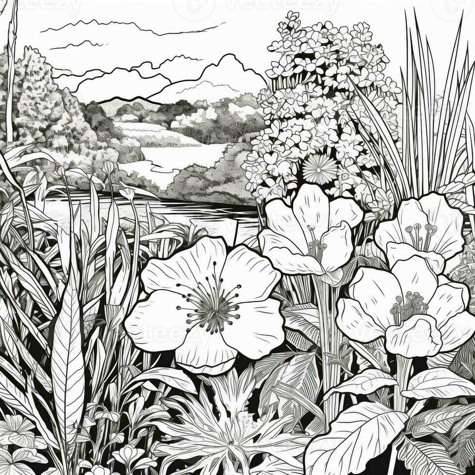 Flower Garden Coloring Pages photo