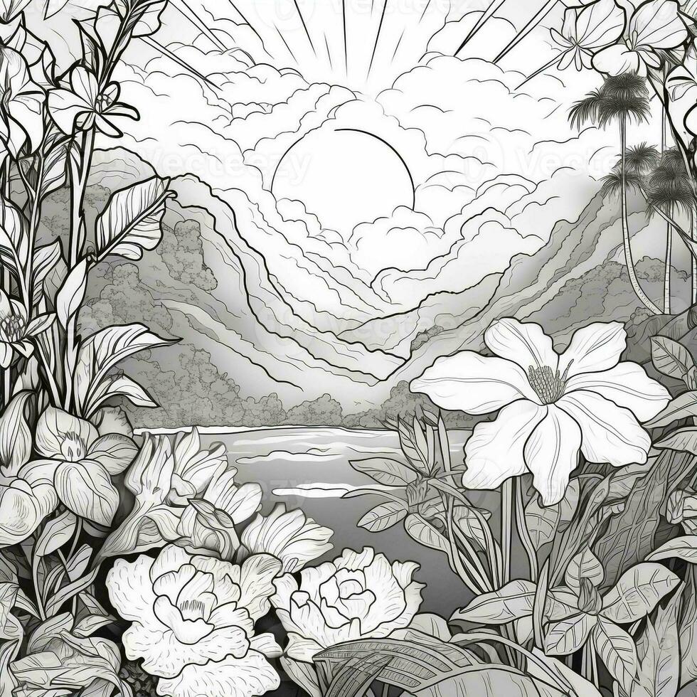 Flower Garden Coloring Pages photo