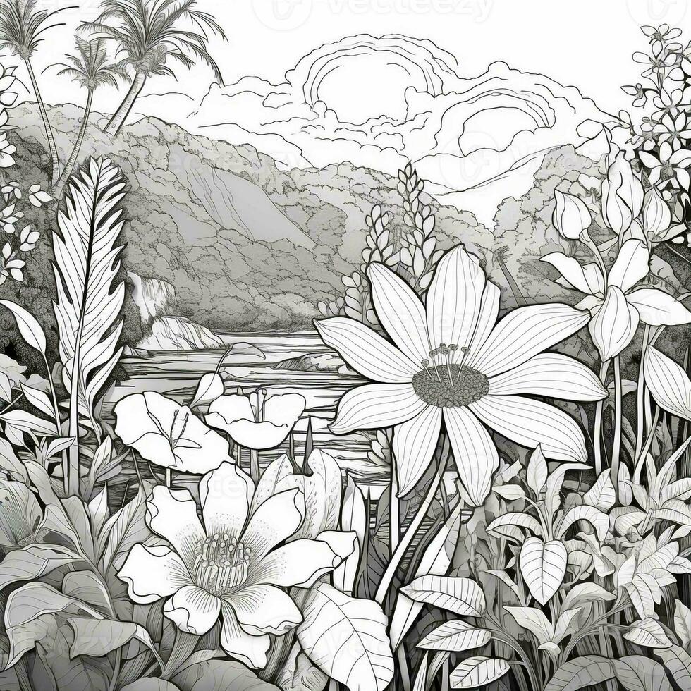 Flower Garden Coloring Pages photo