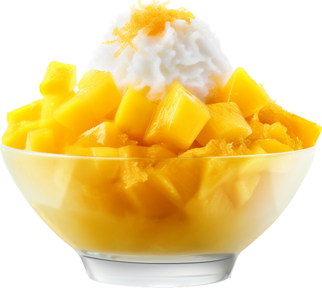 Mango shaved ice png with AI generated.