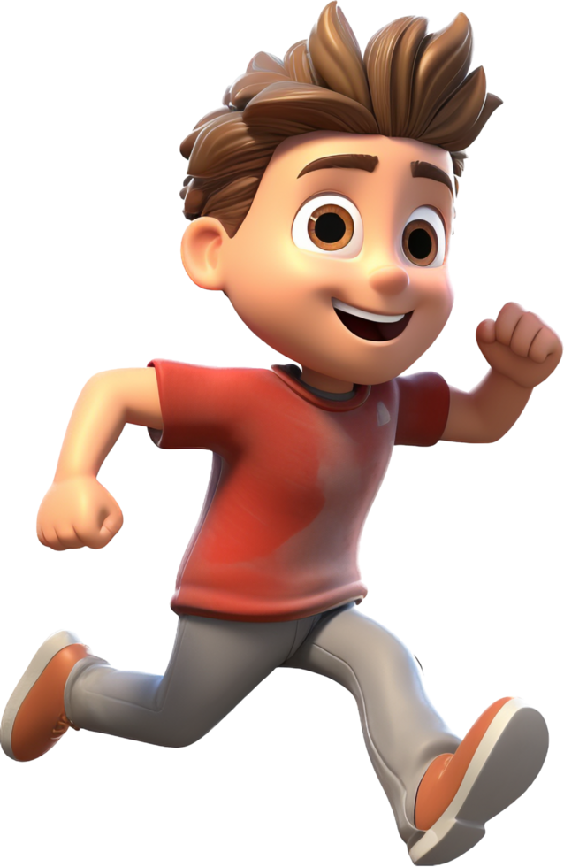 Boy is running with . png