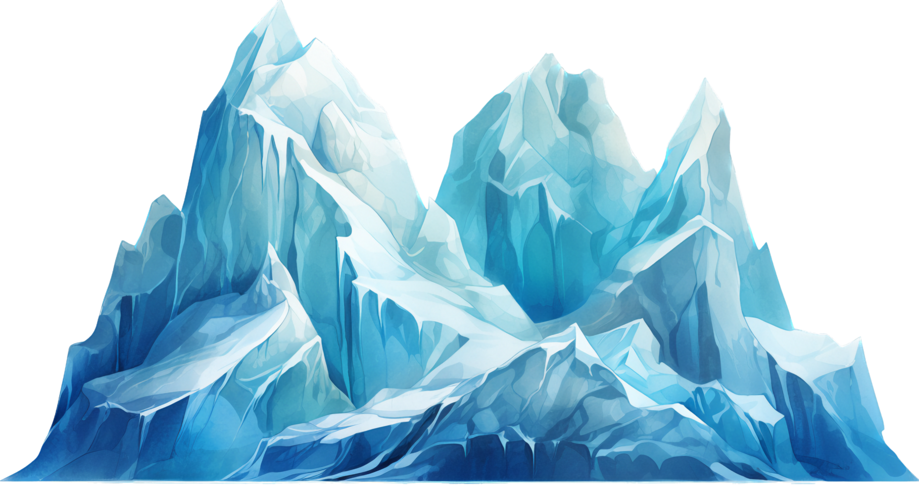 Ice mountain png with AI generated.