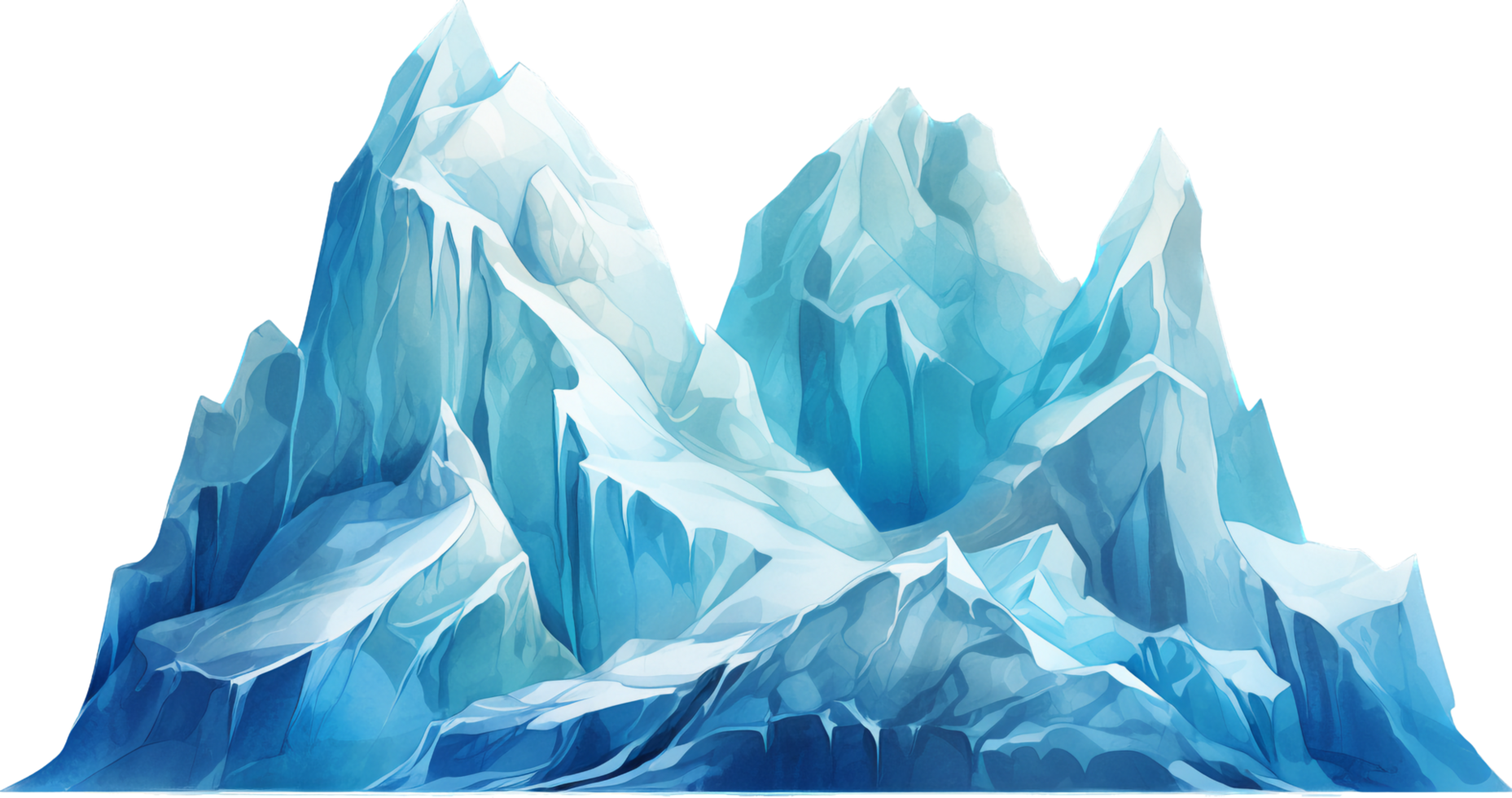 Ice mountain png with AI generated.