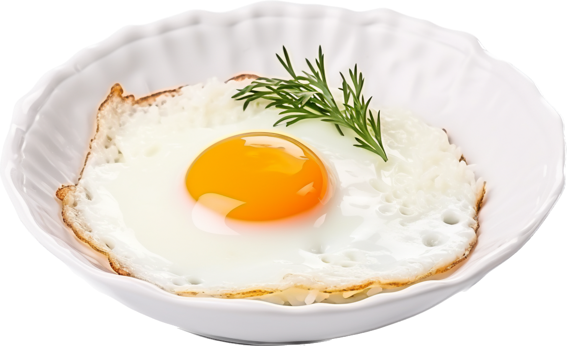 Fried egg isolated on transparent background. Top view AI Generated  27187877 PNG