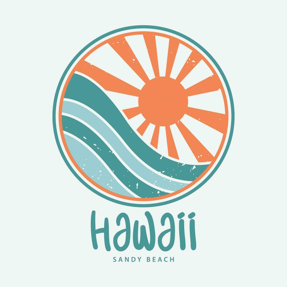 Hawaii Illustration typography for t shirt, poster, logo, sticker, or apparel merchandise vector