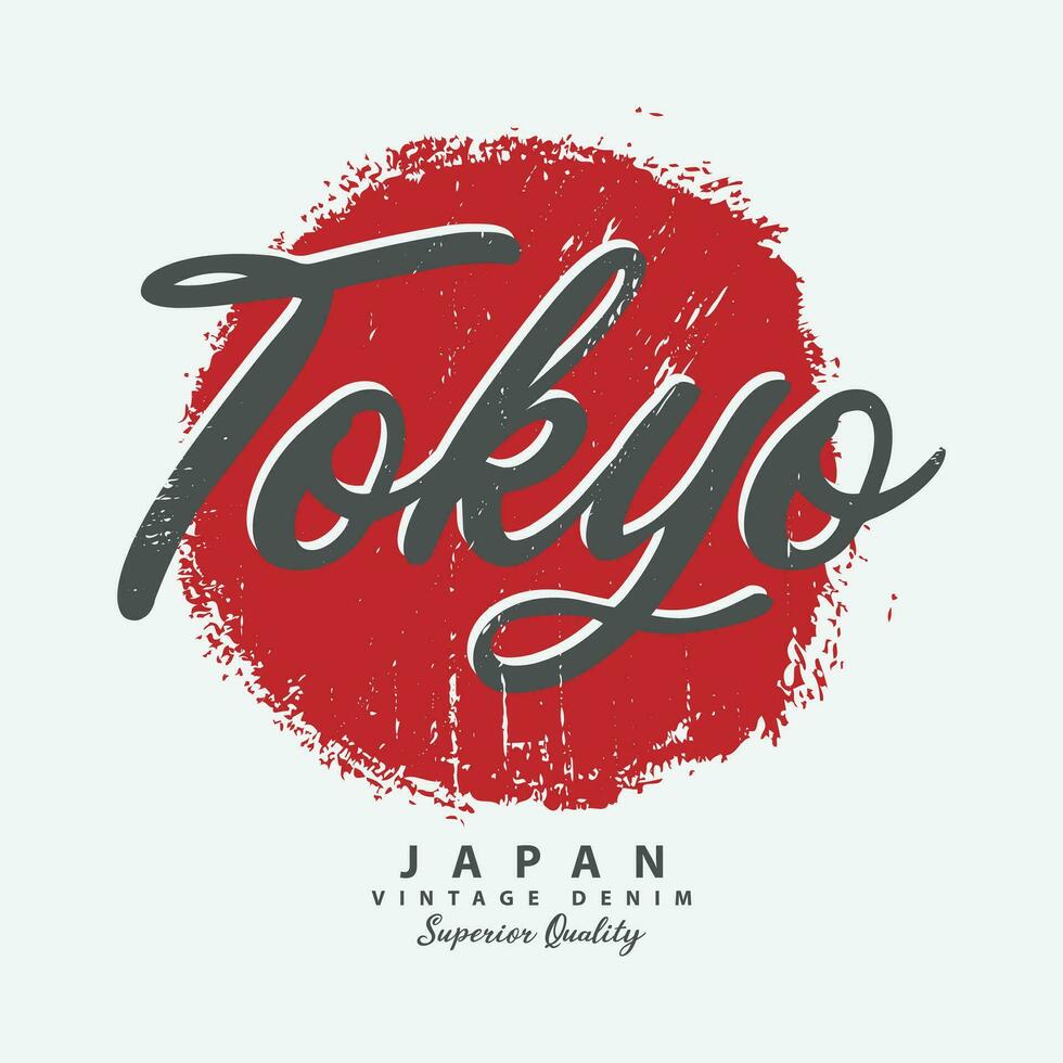 tokio vector ilustración y tipografía, Perfecto para camisetas, sudaderas con capucha, huellas dactilares etc.