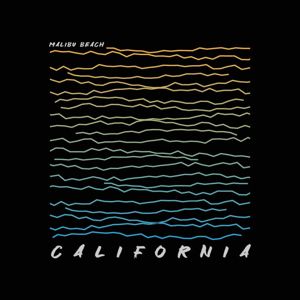 ilustración de diseño de camiseta de vector de tipografía de california