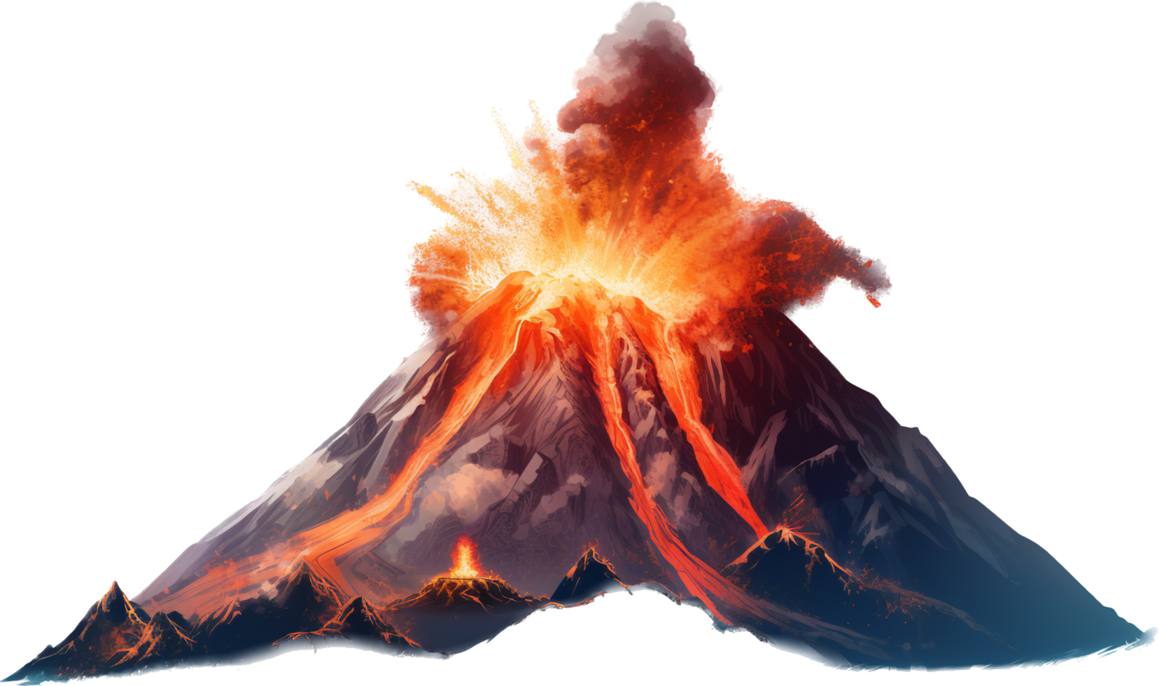 Volcano png with AI generated.