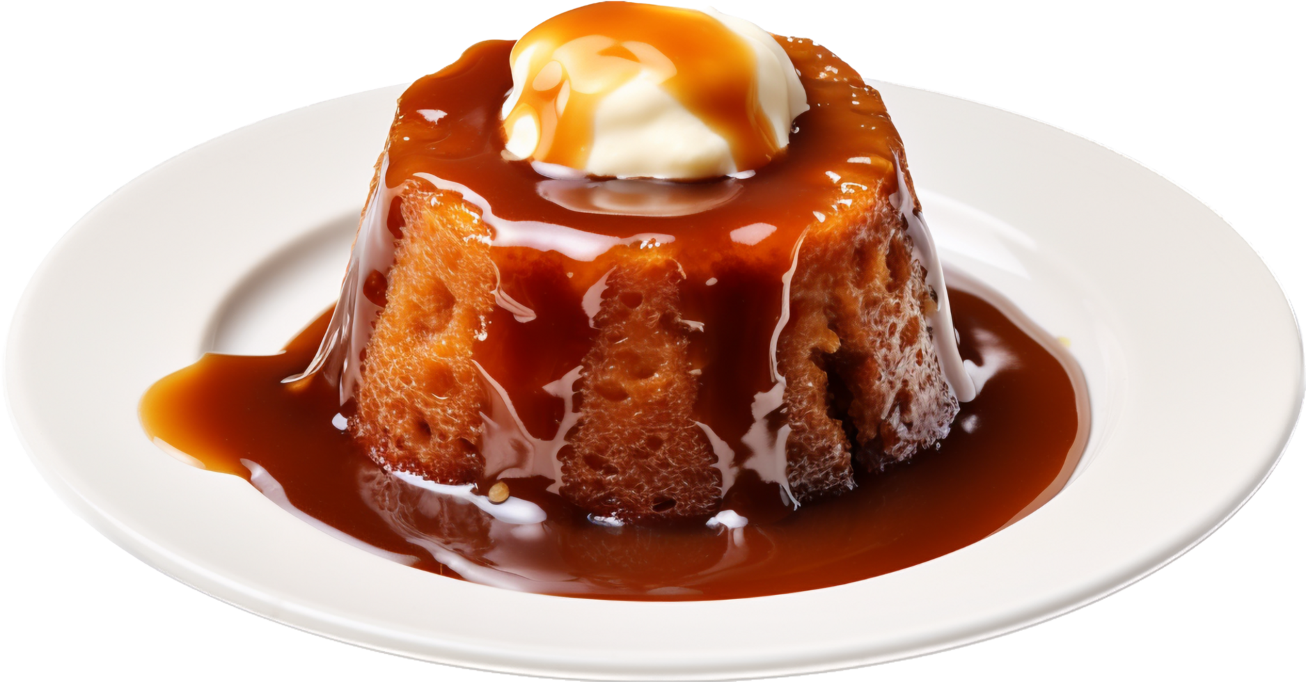 Sticky toffee pudding png with AI generated.