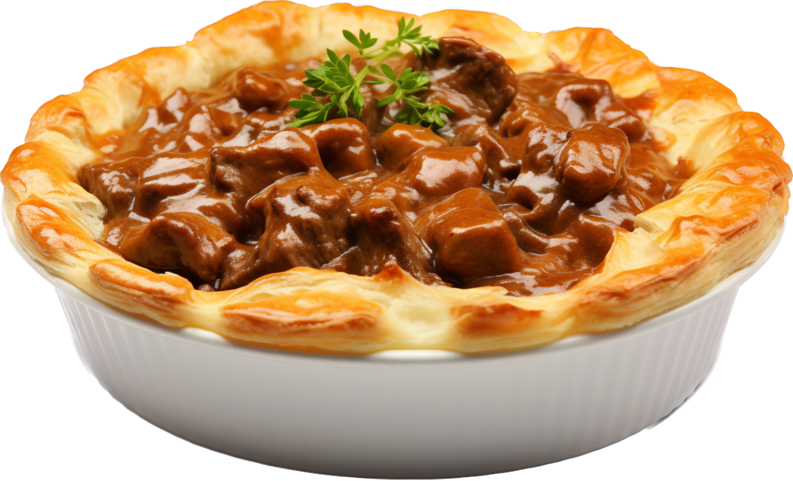 steak and kidney pie png with AI generated.