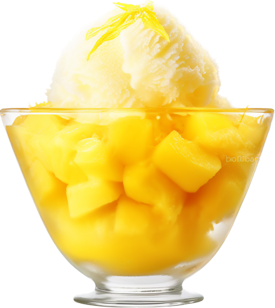 Mango shaved ice png with AI generated.