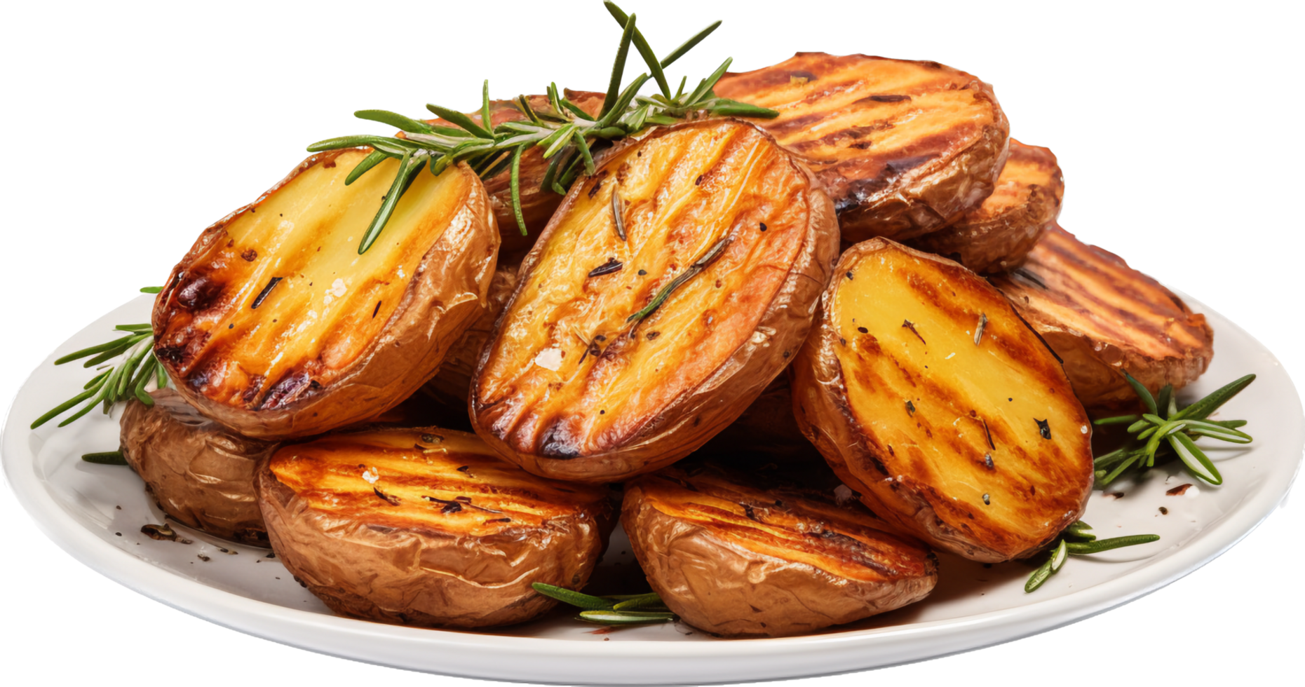 Roasted potato png with AI generated.