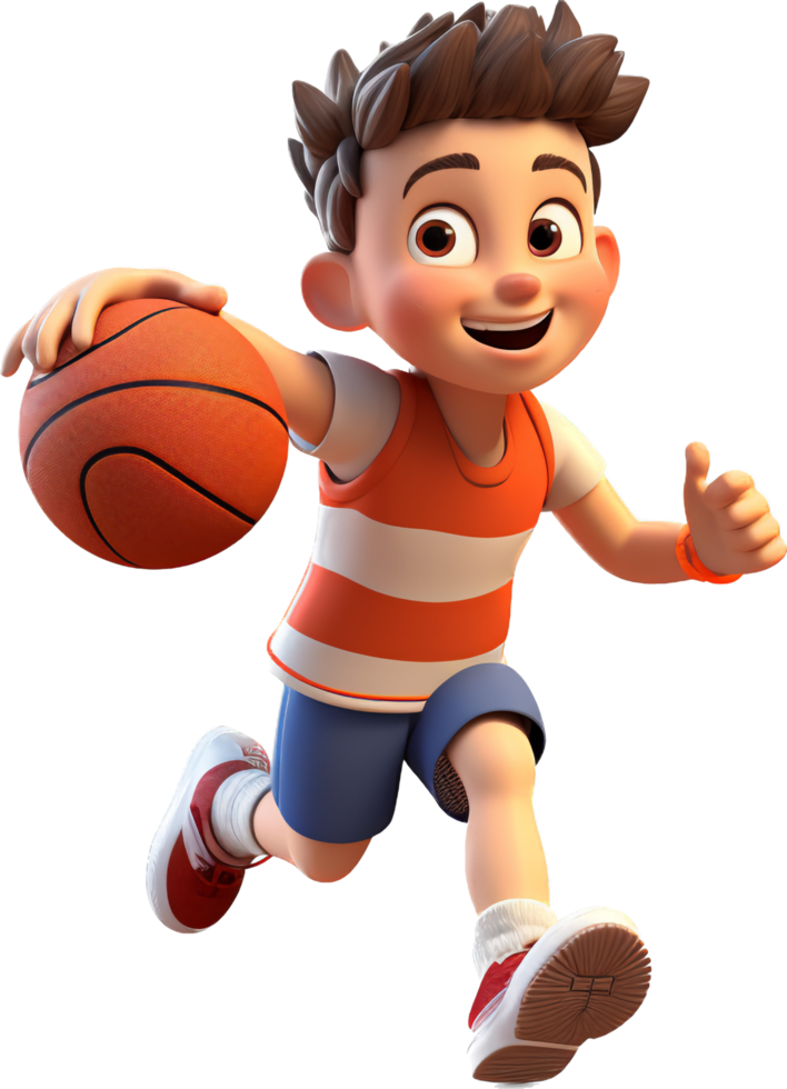 Basketball player with . png