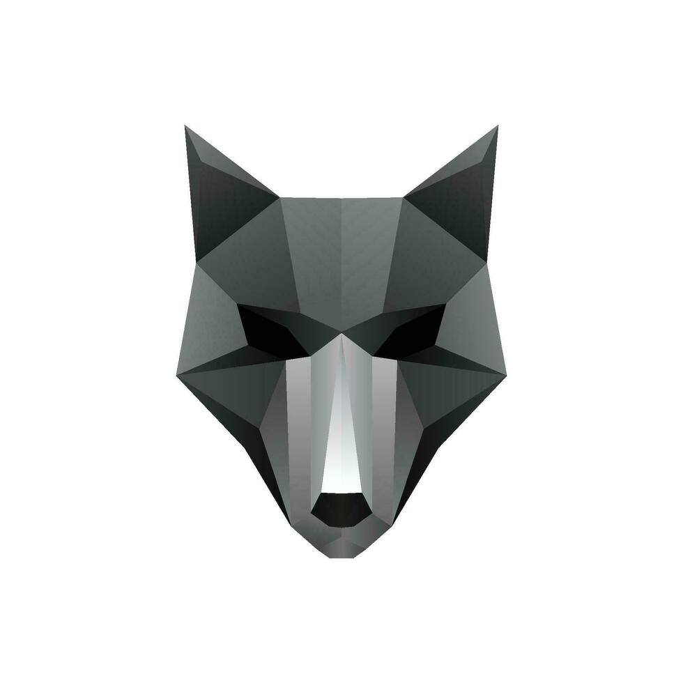 Geometric Wolf head Polygonal vector