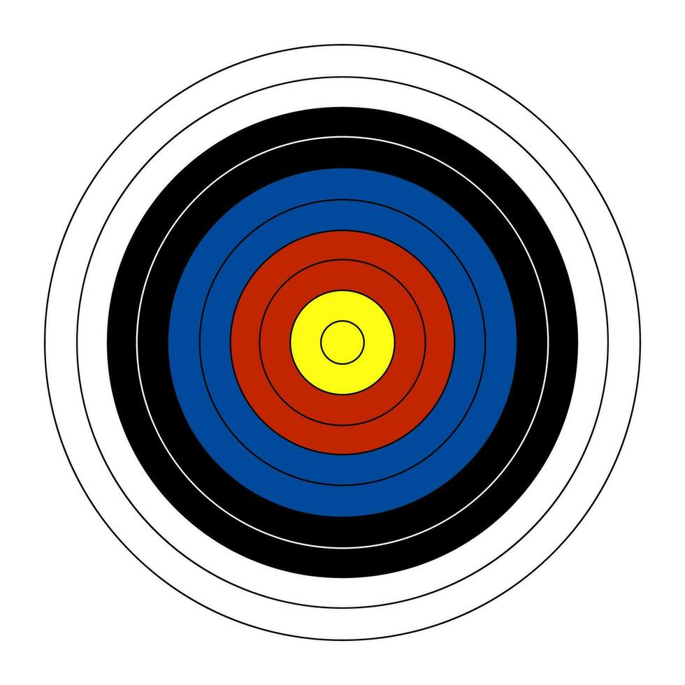 sports color target for archery arrows. Equipment for sports competitions. Vector