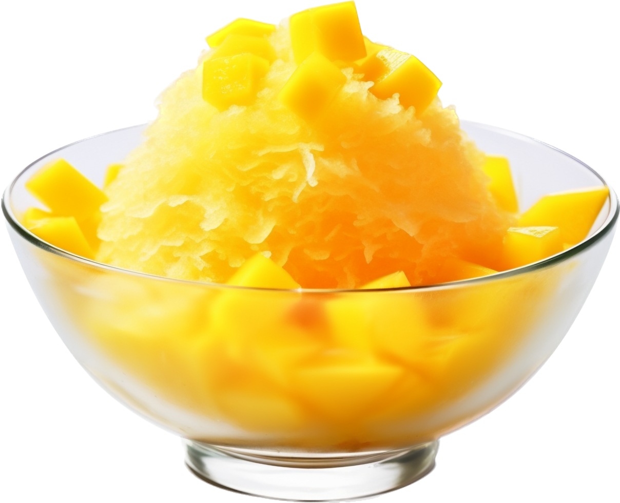 Mango shaved ice png with AI generated.