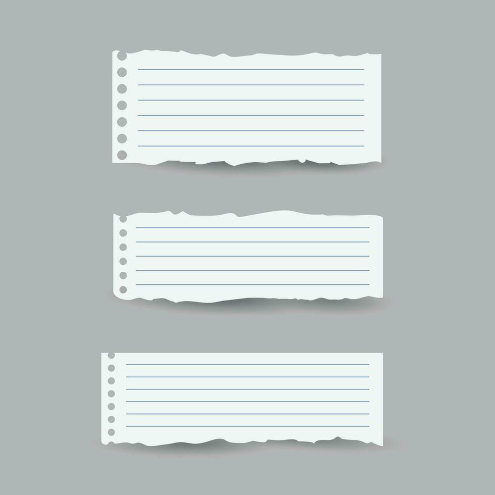 Torn paper edges for background. Ripped paper texture background vector