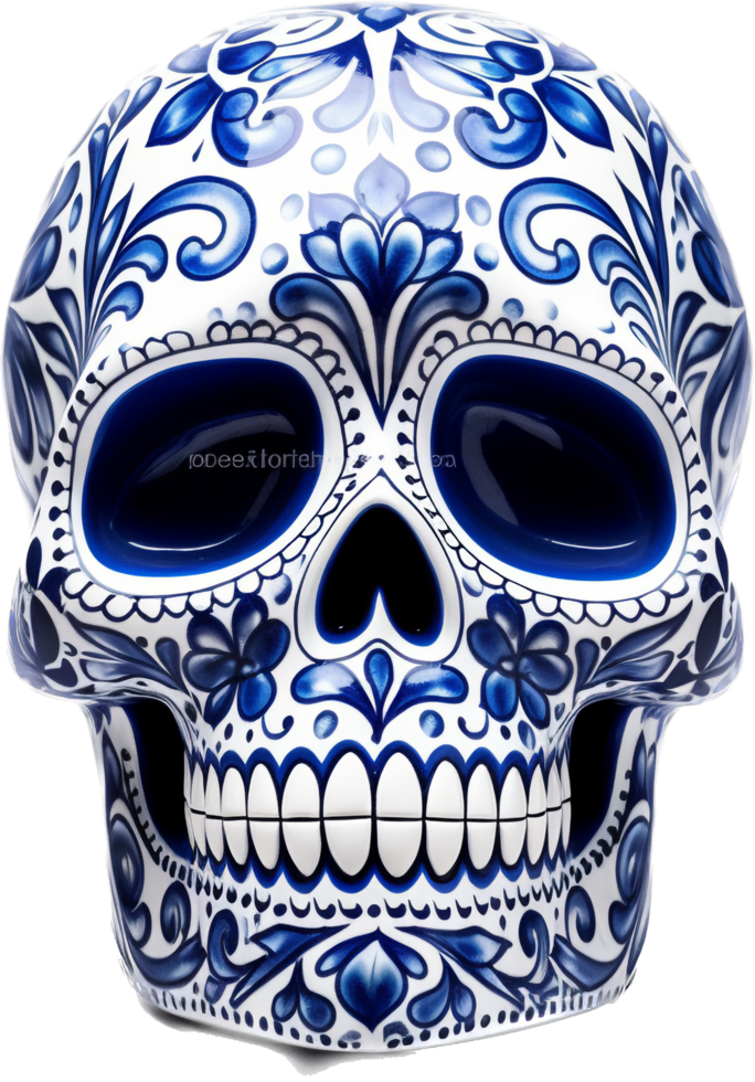 Sugar skull png with AI generated.