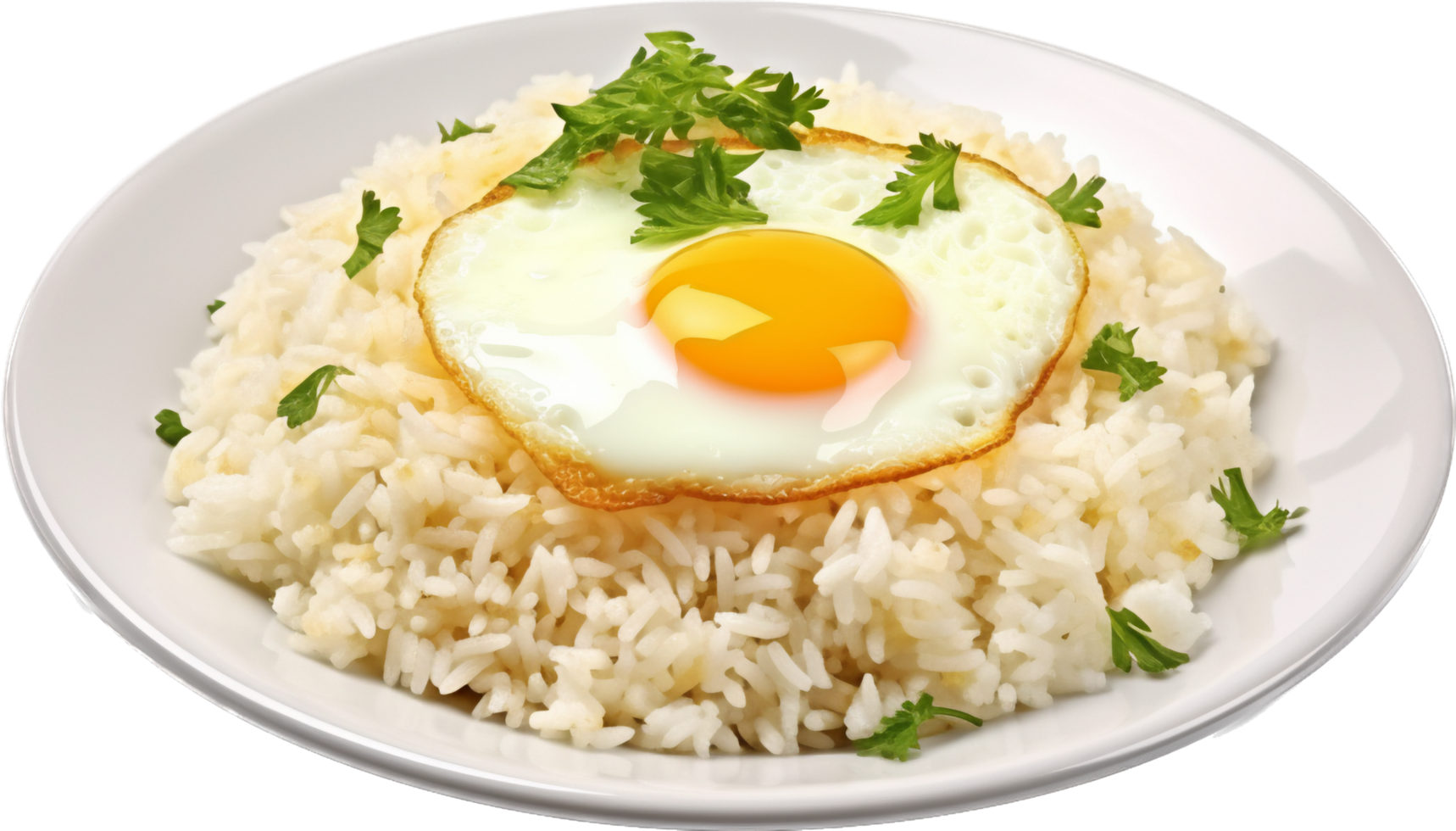 Fried egg with rice png with AI generated.