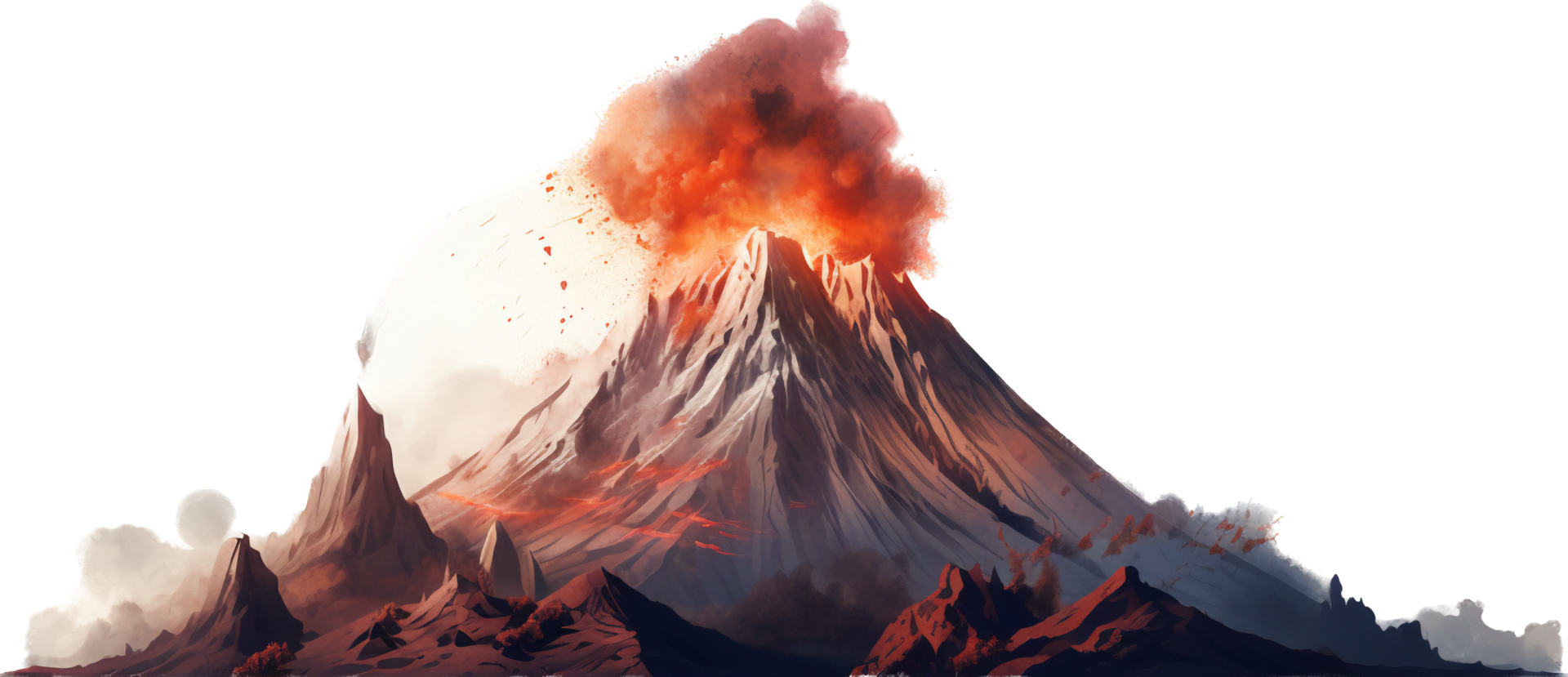 Volcano png with AI generated.