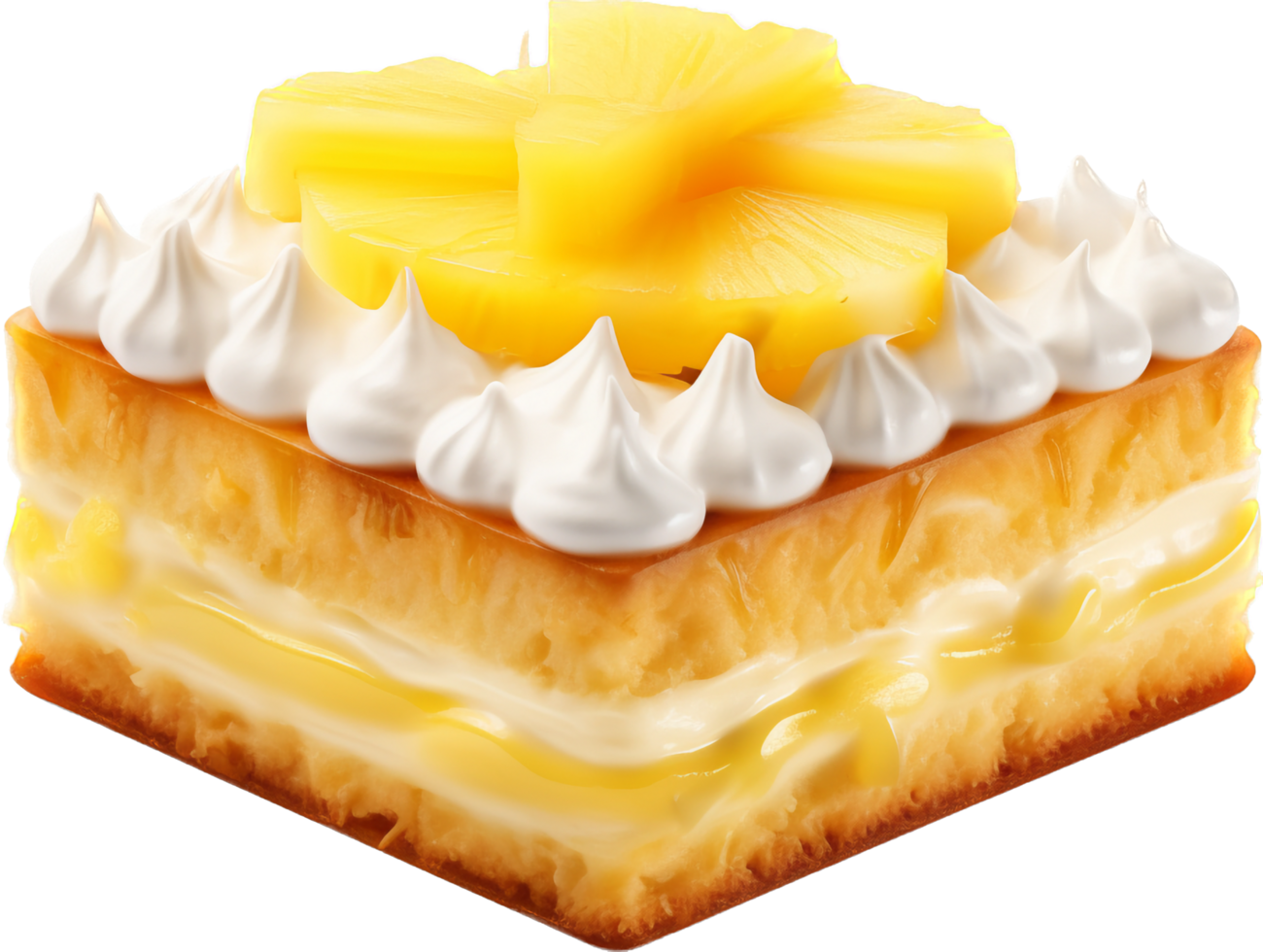 Pineapple cake png with AI generated.