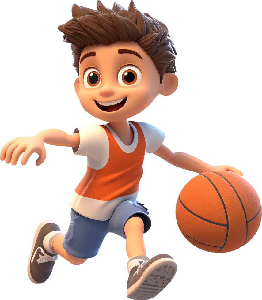 Basketball player with . png