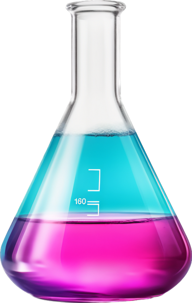 Laboratory flask png with AI generated.