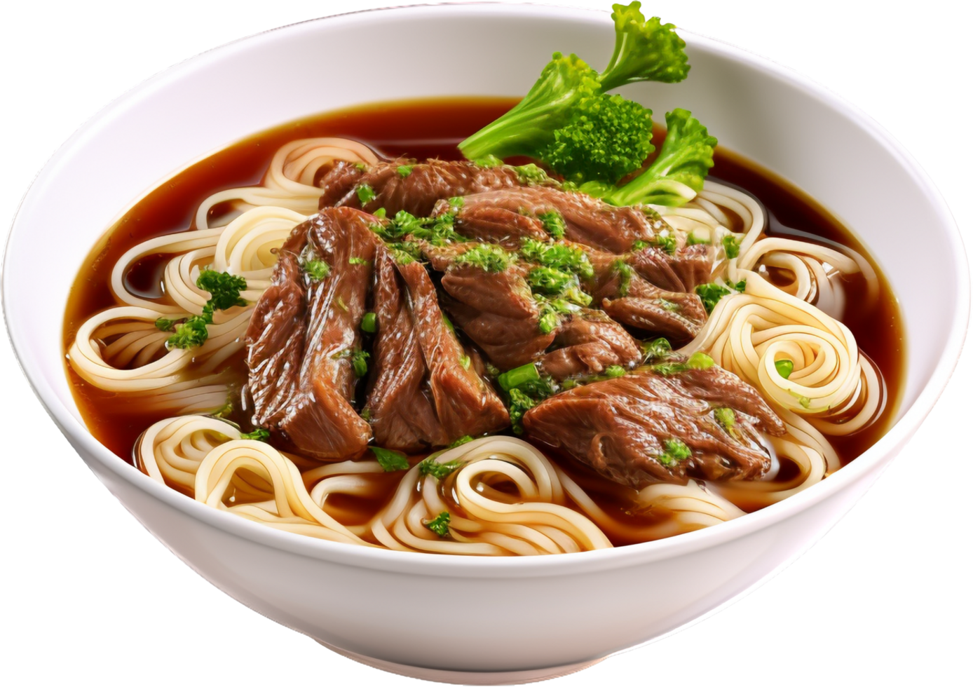 rundvlees noodle soep PNG met ai gegenereerd.