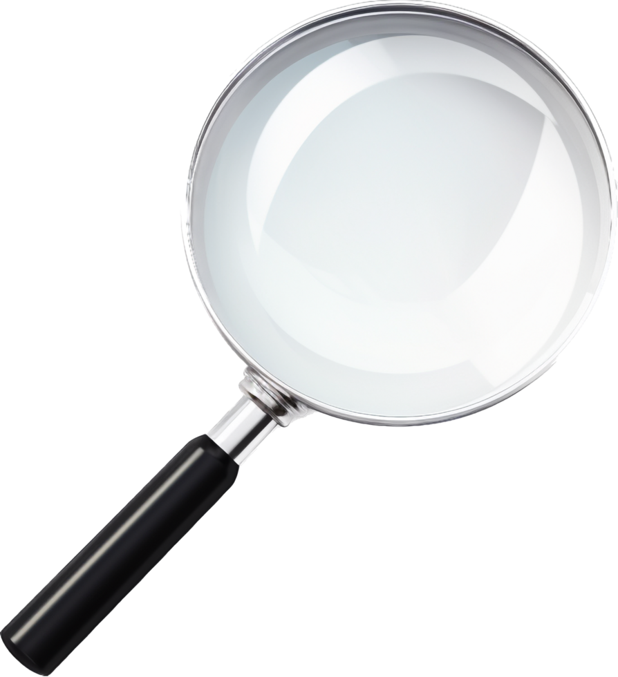 Magnifying glass png with AI generated.