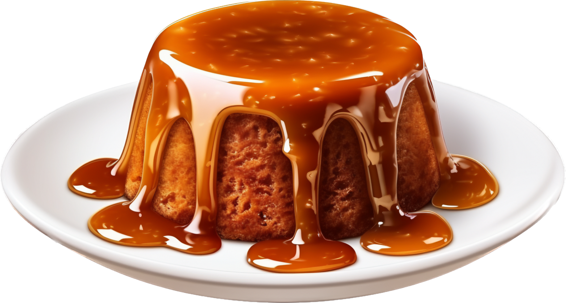 gluant caramel au beurre pudding png avec ai généré.